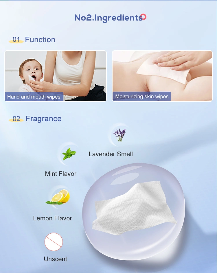 Customized Baby Wet Cotton Tissue for Hand and Face Hot Sale